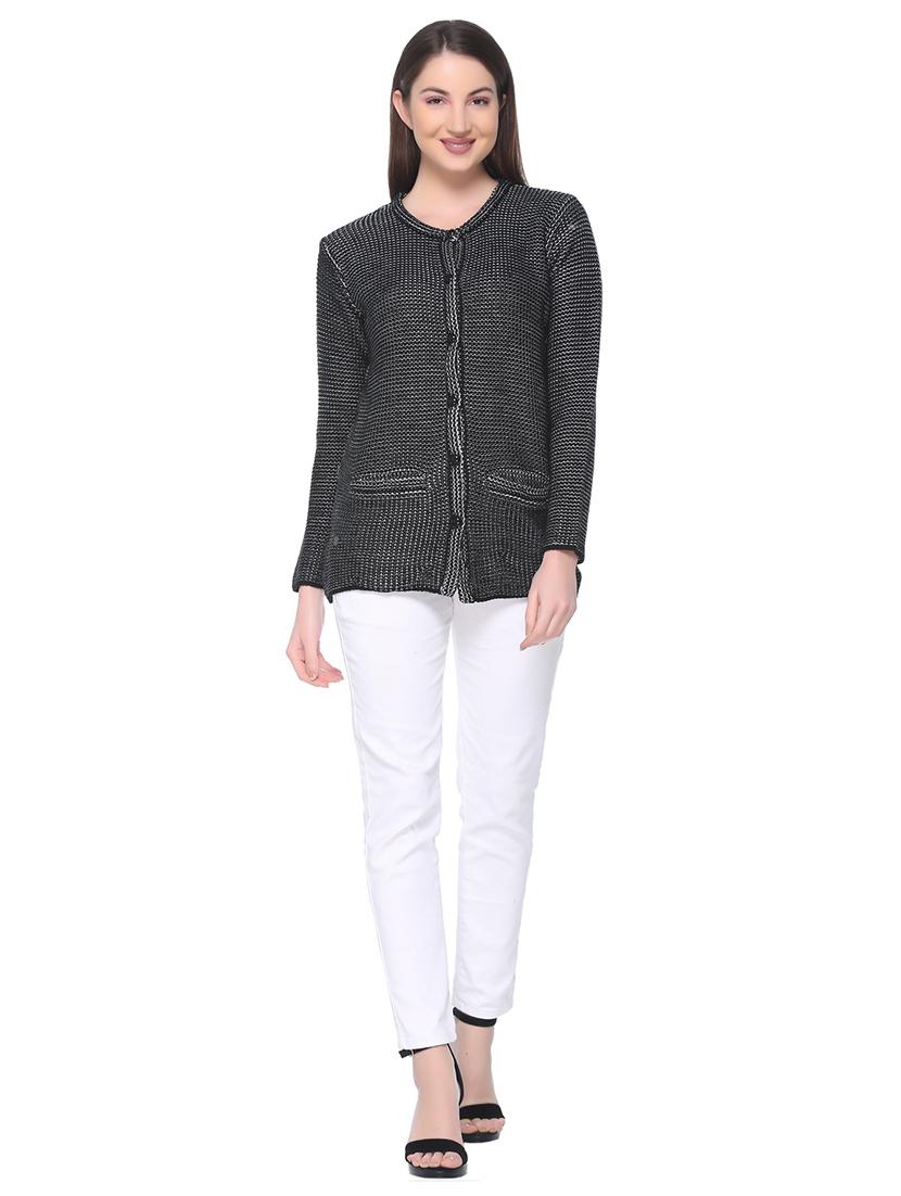 pocket detail round neck cardigan - 15859895 - Standard Image - 3
