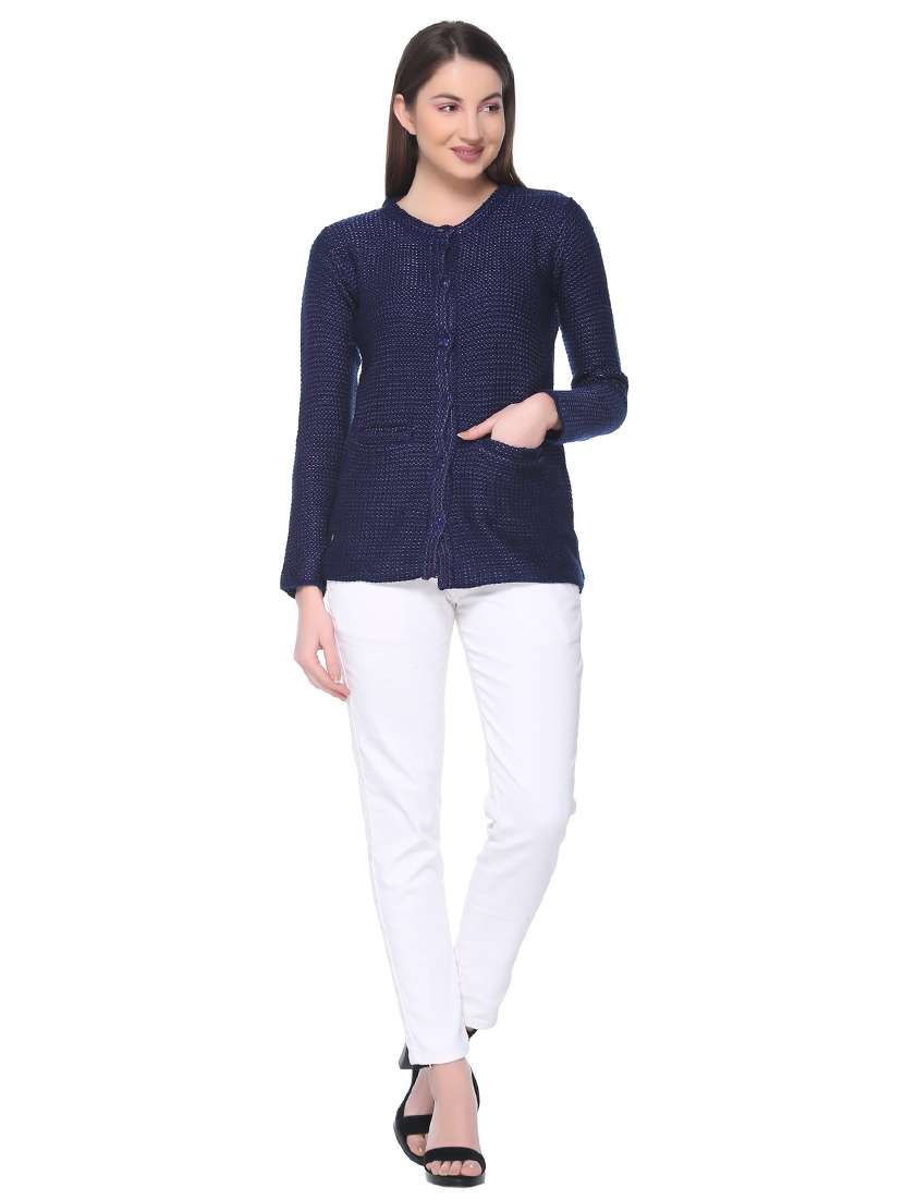 round neck pocket detail cardigan  - 15859896 -  Standard Image - 3