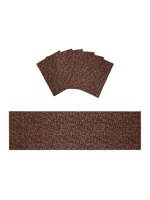 saral home unique quality viscose dining table kitchen placemats, 6 mat -33x45cm, 1 runner 33x120 cm (set of 7) - 15862242 - Standard Image - 0