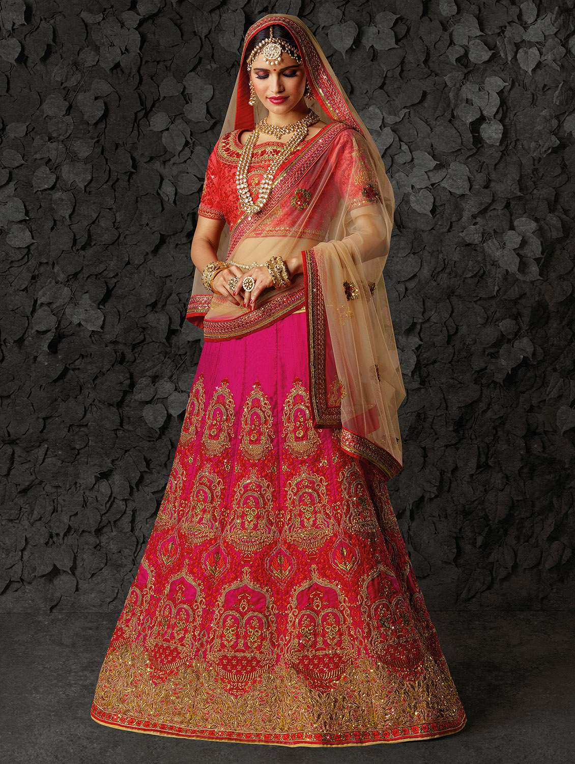embroidered flared lehenga