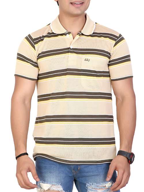beige striped pocket t-shirt - 15862387 -  Standard Image - 0