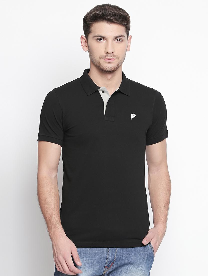 solid black polo t-shirt - 15863796 - Zoom Image - 0