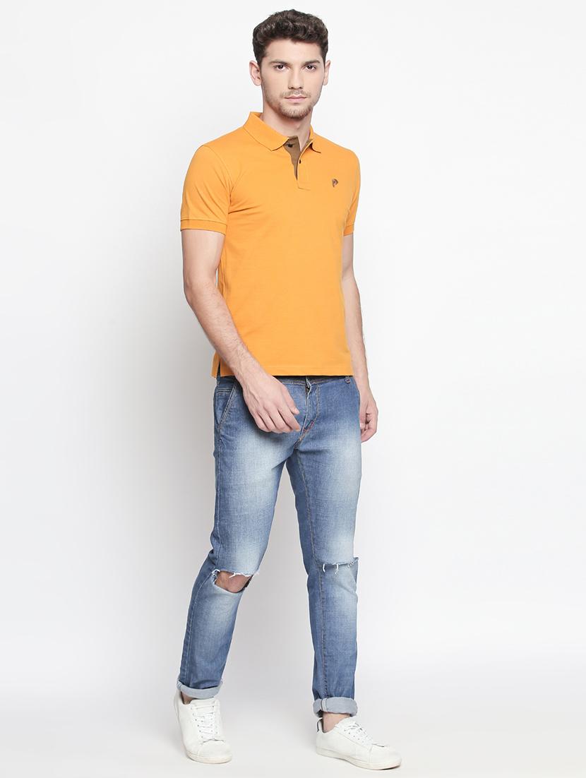 solid yellow polo t-shirt - 15863801 - Standard Image - 3