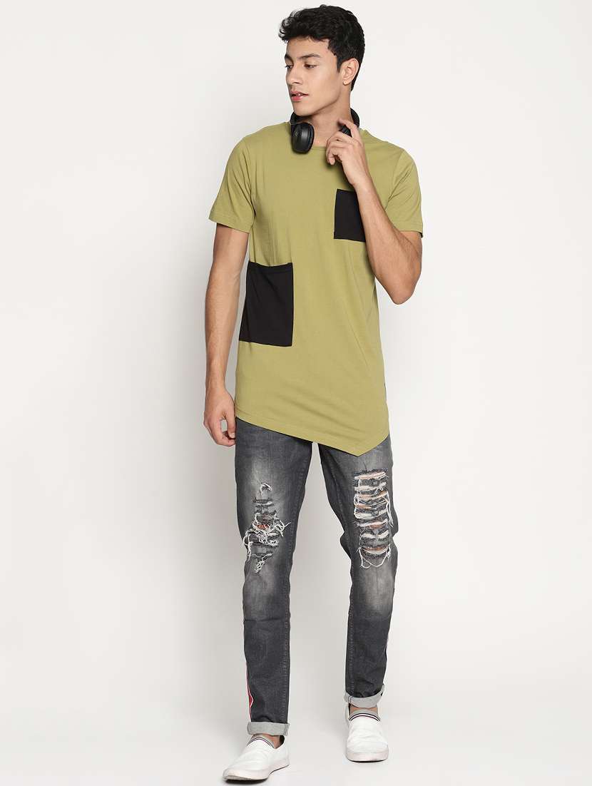 grey cotton blend distressed jeans - 15864846 - Standard Image - 3