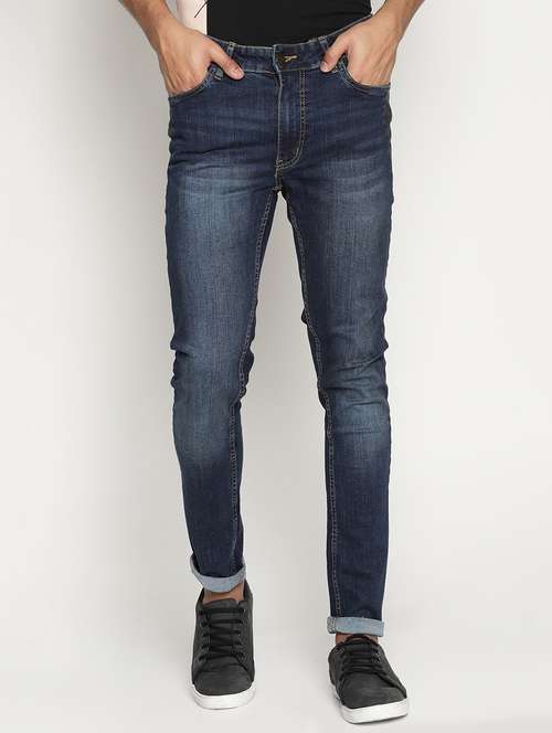 blue cotton blend washed jeans - 15864862 - Standard Image - 0