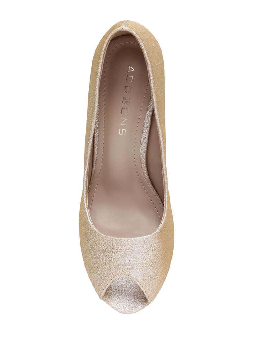 gold slip on pumps - 15868395 -  Standard Image - 3