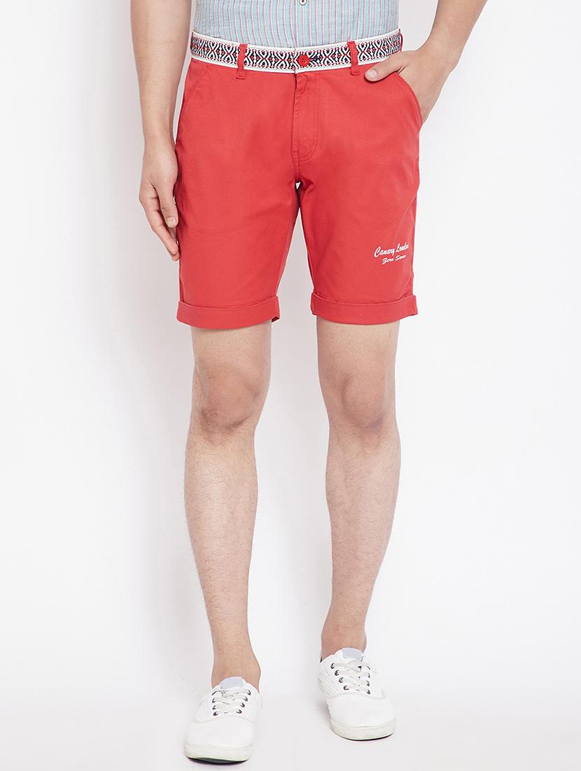red cotton blend shorts - 15870314 -  Zoom Image - 0