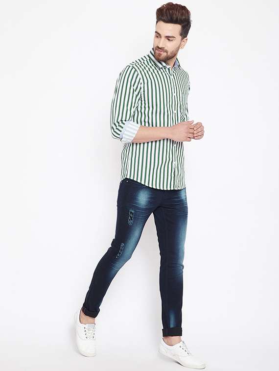 green striped casual shirt - 15870334 -  Standard Image - 3