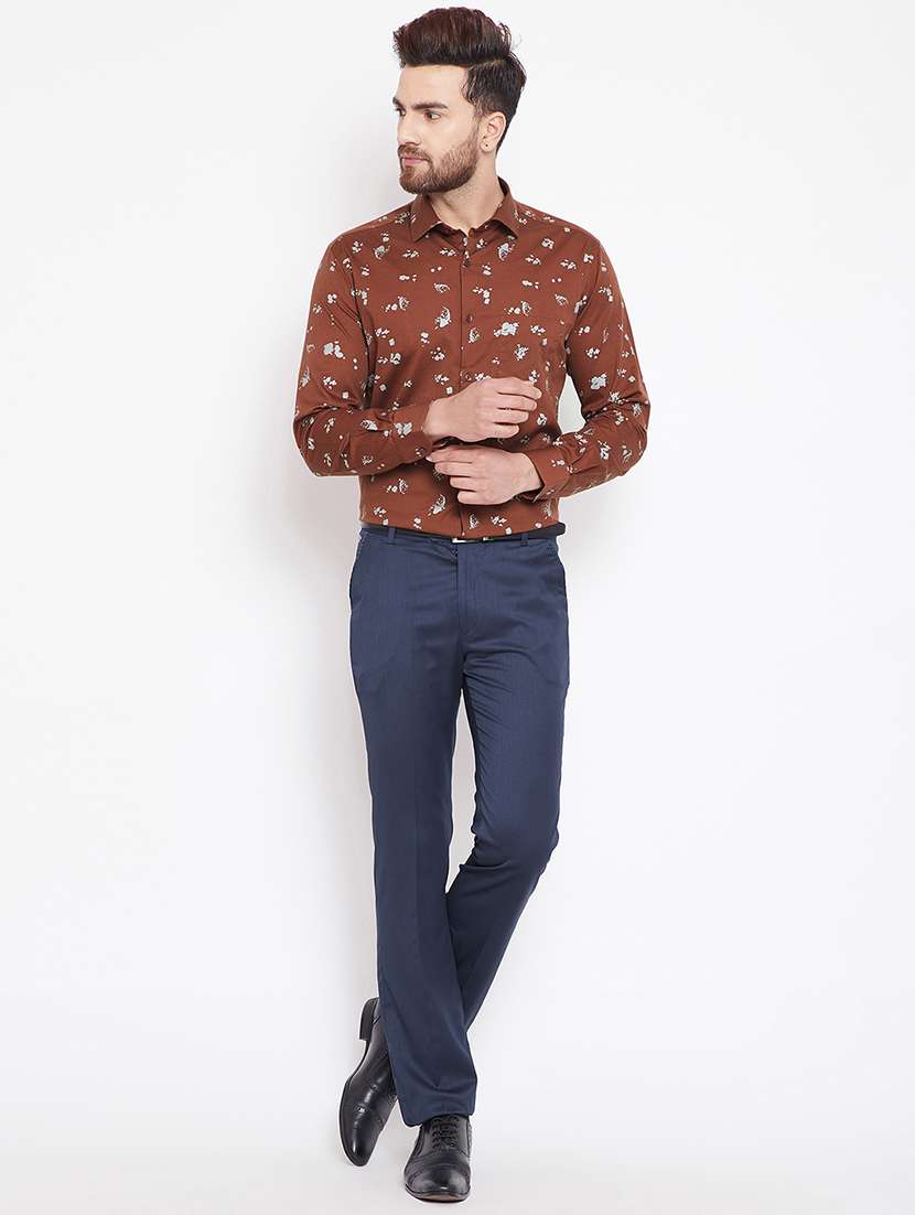 brown printed casual shirt - 15870351 -  Standard Image - 3