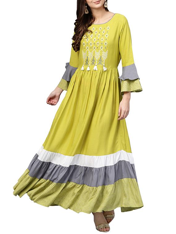 tiered embroidered dress - 15870478 - Zoom Image - 0