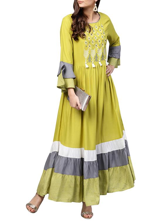 tiered embroidered dress - 15870478 - Standard Image - 3