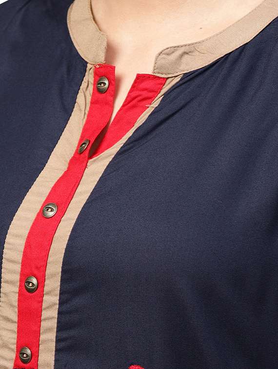 layered embroidered kurta - 15870485 - Standard Image - 3