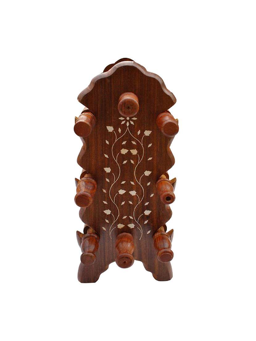 desi karigar sheesham wooden bangle stand (brown, 6 rod) - 15871468 - Standard Image - 3