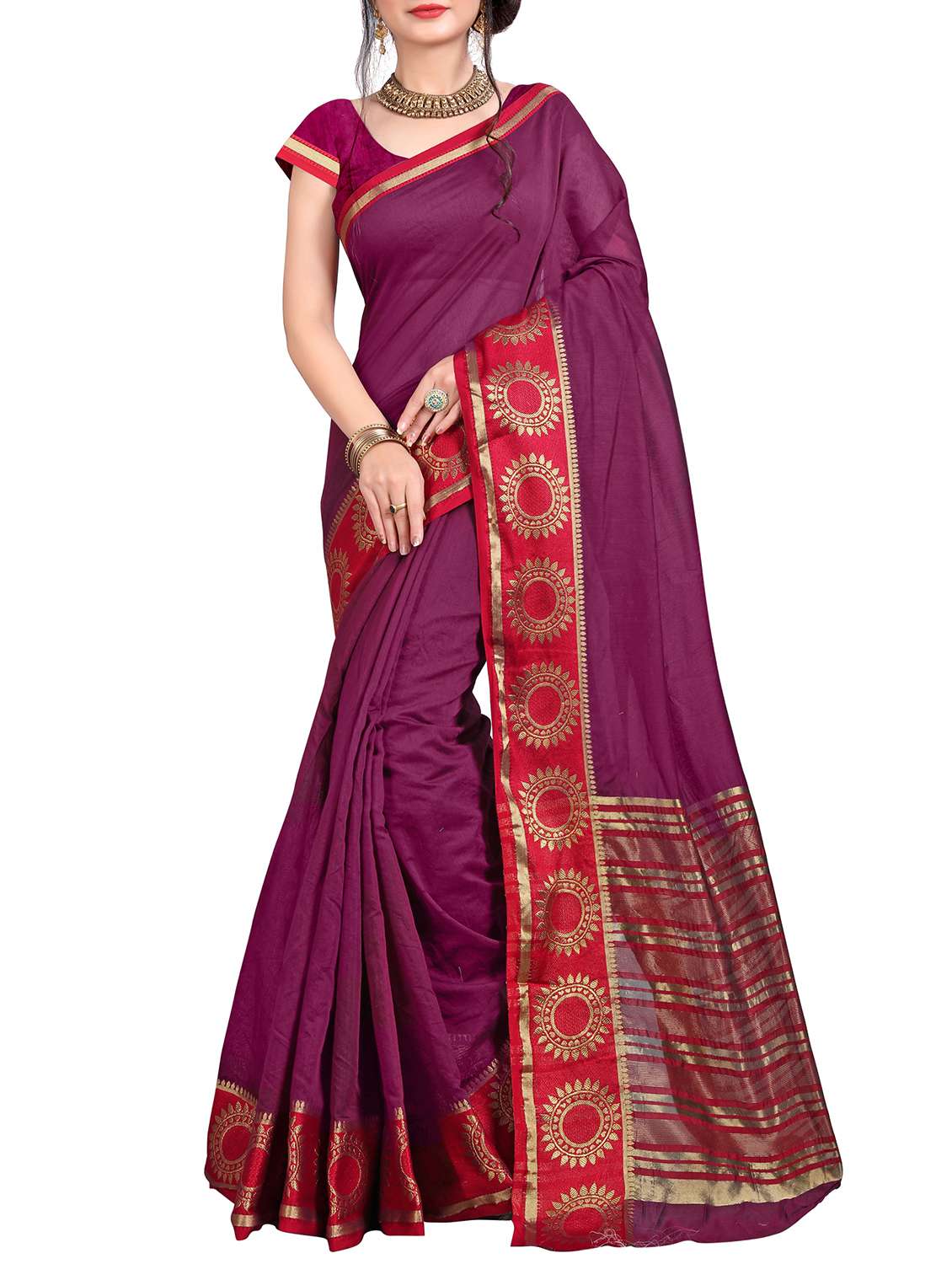 self design saree with blouse - 15871636 - Zoom Image - 0