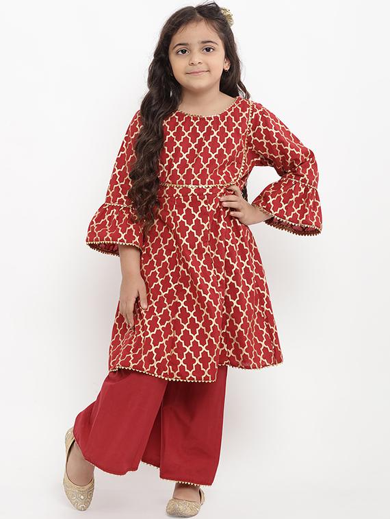 red cotton suit set - 15873084 - Standard Image - 3
