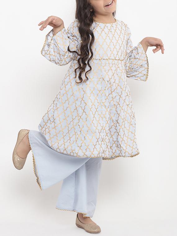 light blue cotton suit set - 15873085 - Zoom Image - 0