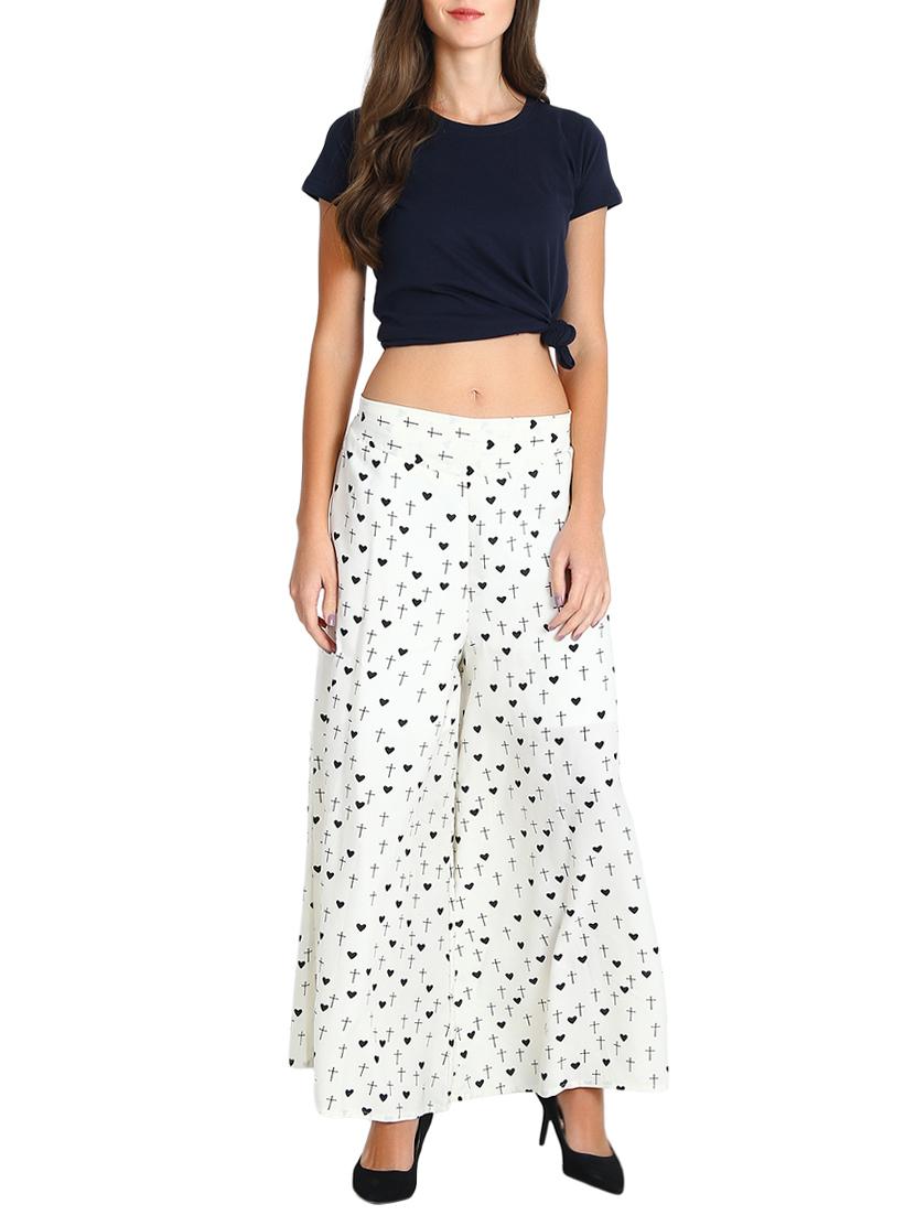 heart print flared palazzo - 15874763 - Standard Image - 3