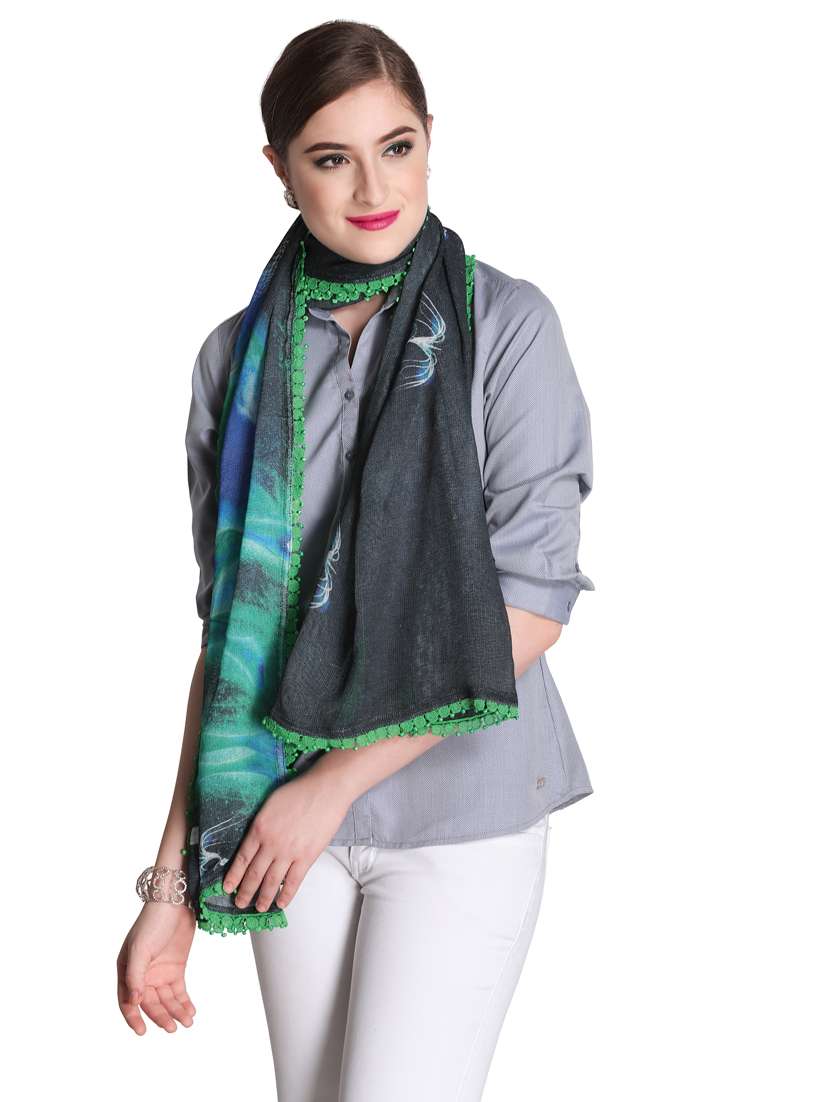 green cotton scarf