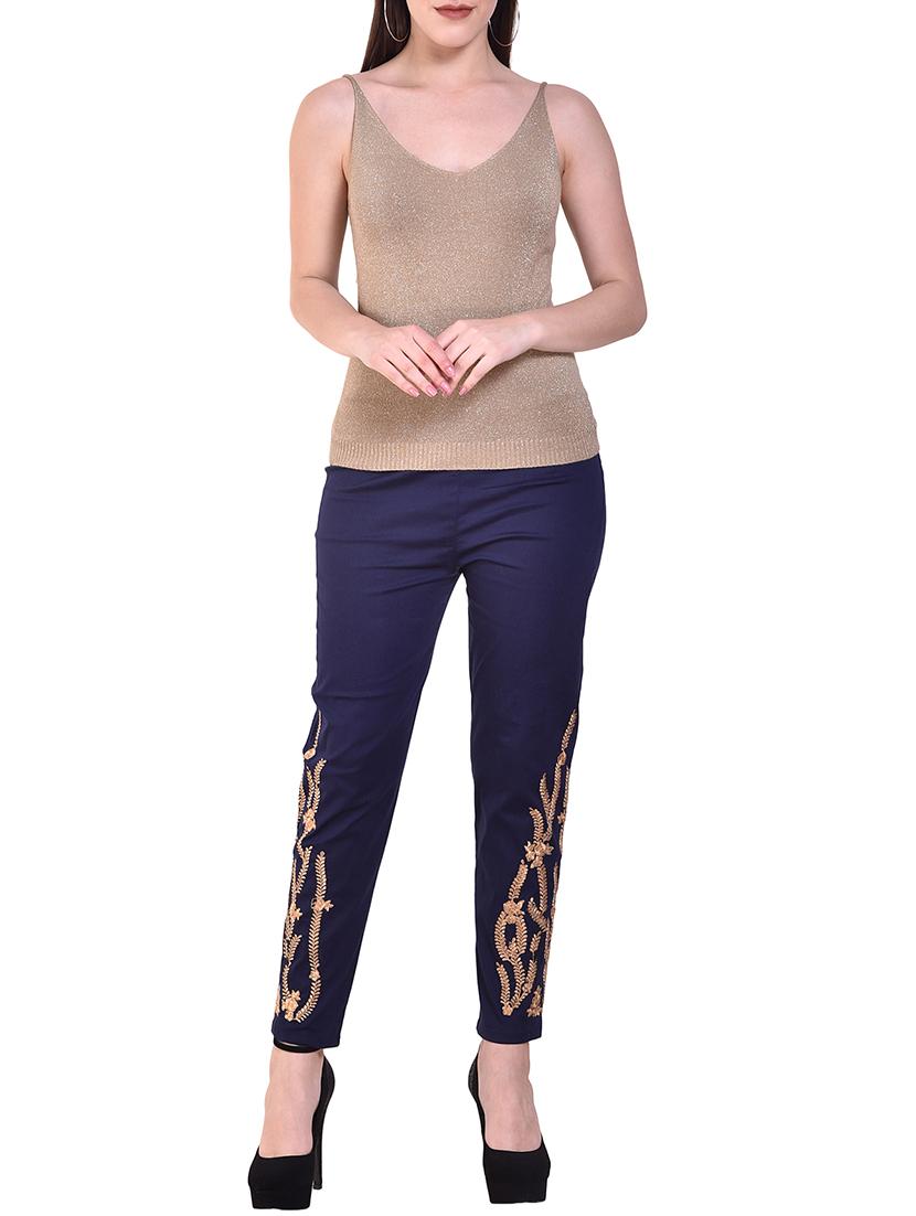 embroidered ankle length pant - 15877823 - Standard Image - 3