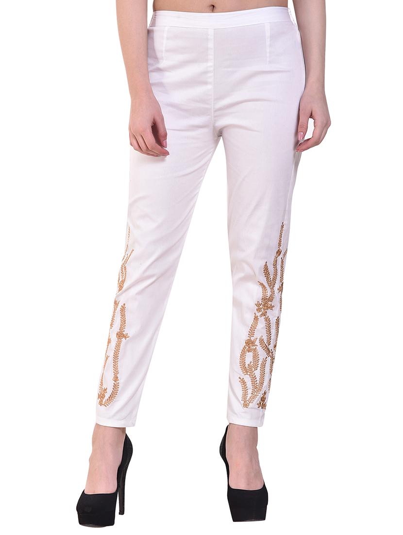 embroidered ankle length pant - 15877825 - Zoom Image - 0
