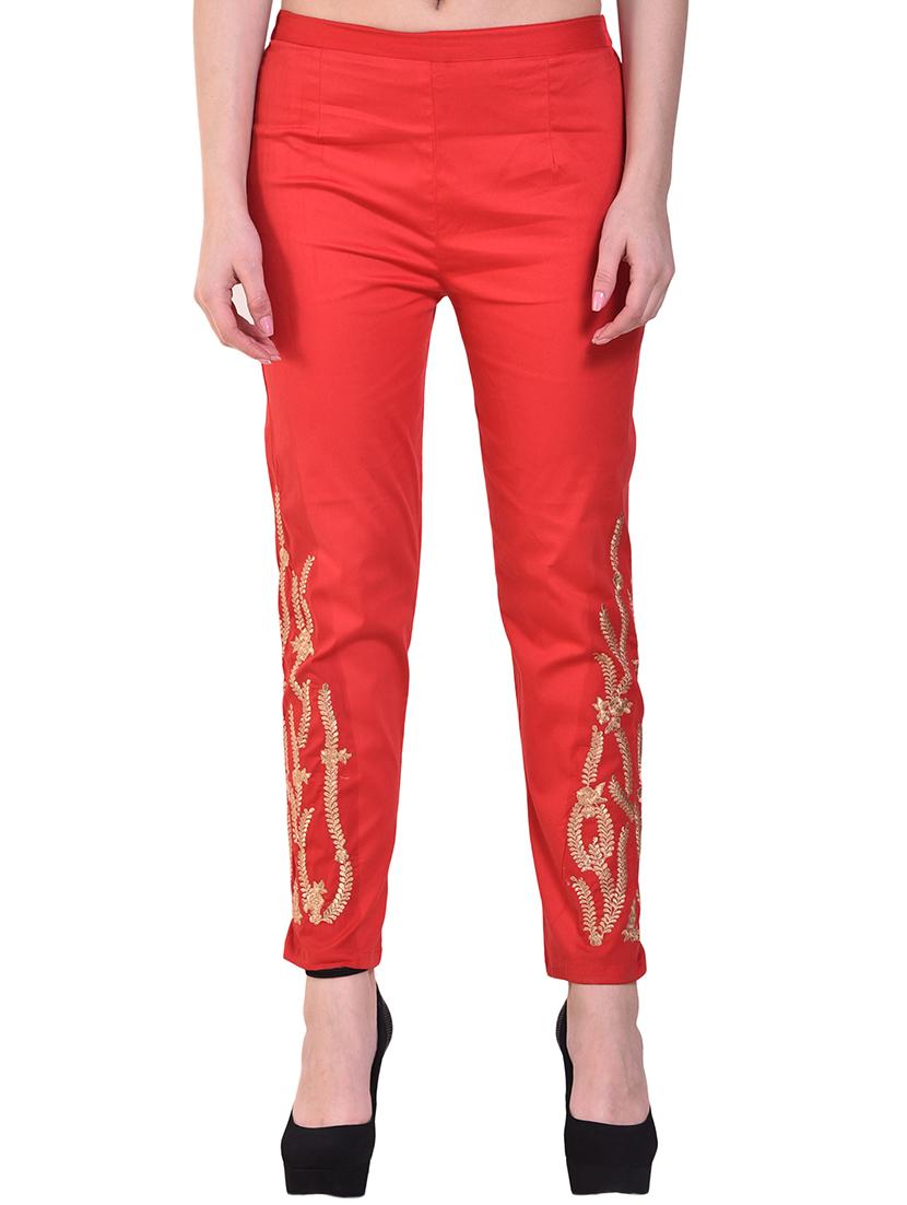 embroidered ankle length pant - 15877827 -  Zoom Image - 0