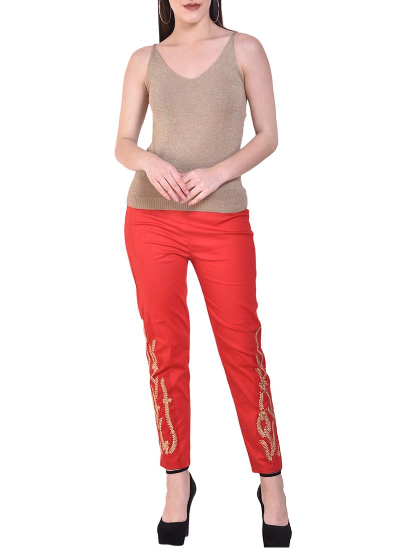 embroidered ankle length pant - 15877827 - Standard Image - 3