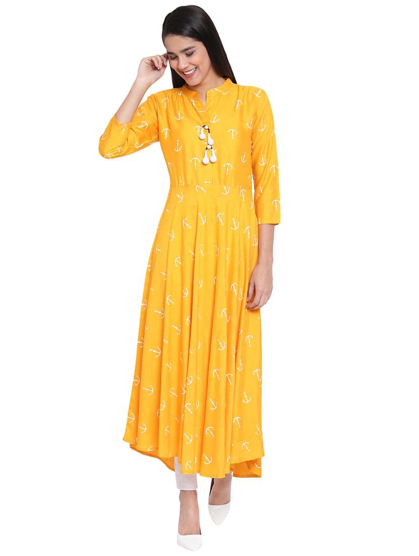 printed flared kurta