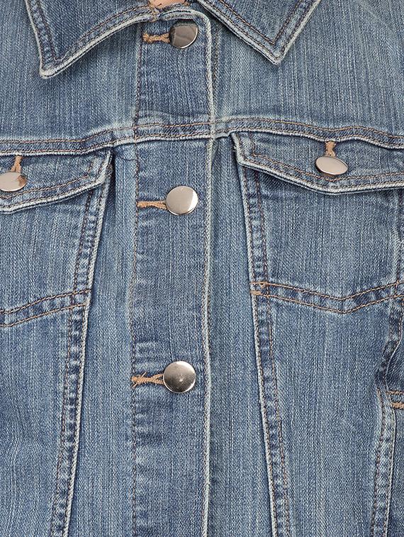 light blue front pocket detail denim jacket - 15878590 - Standard Image - 3