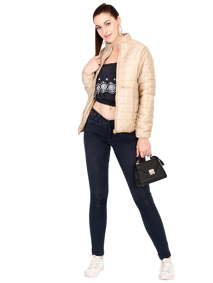 turtle neck zip up quilted jacket - 15878706 - Standard Image - 3