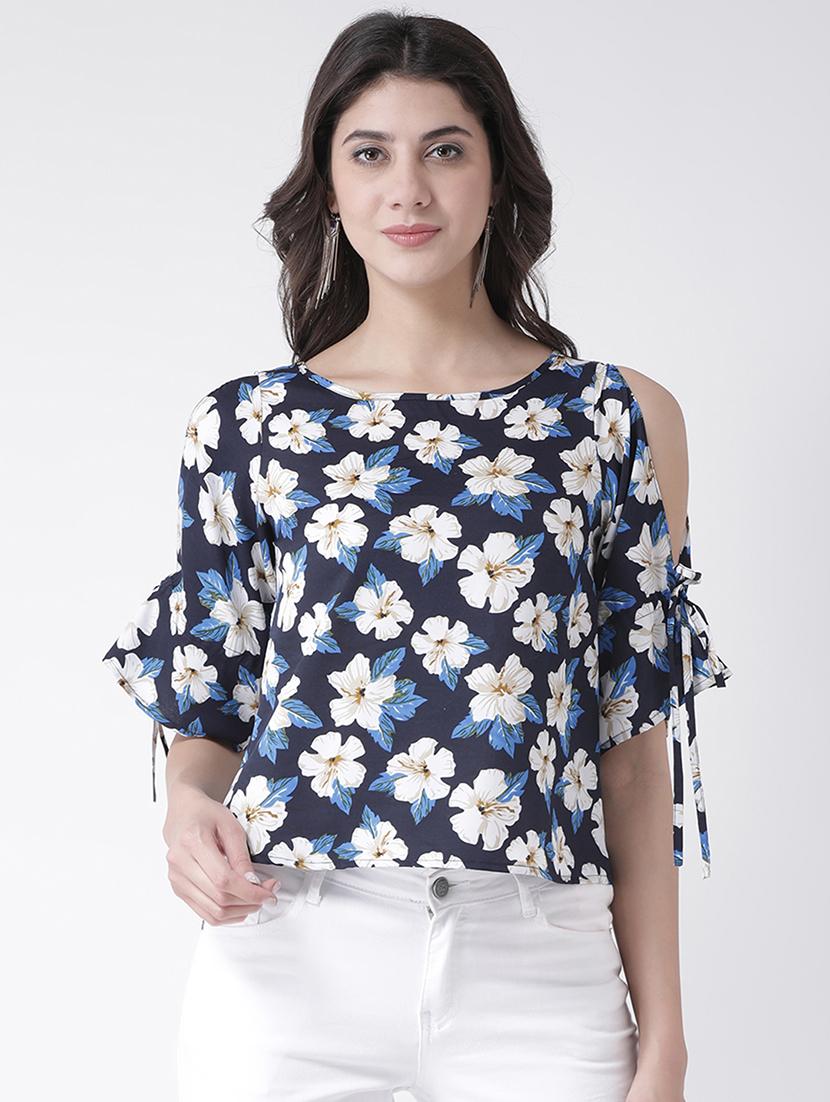 cold shoulder floral top - 15879508 - Zoom Image - 0