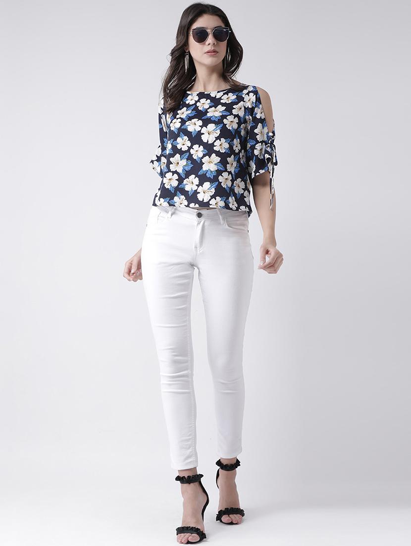 cold shoulder floral top - 15879508 - Standard Image - 3