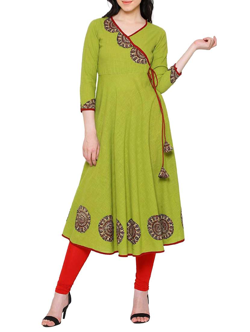 angrakha patch work kurta