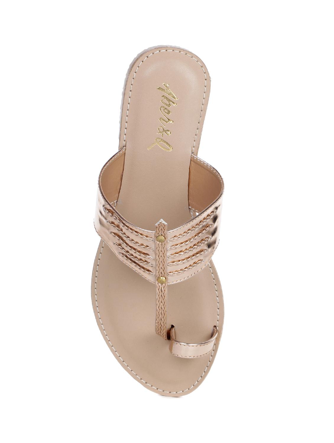 gold one toe sandals - 15881090 - Standard Image - 3