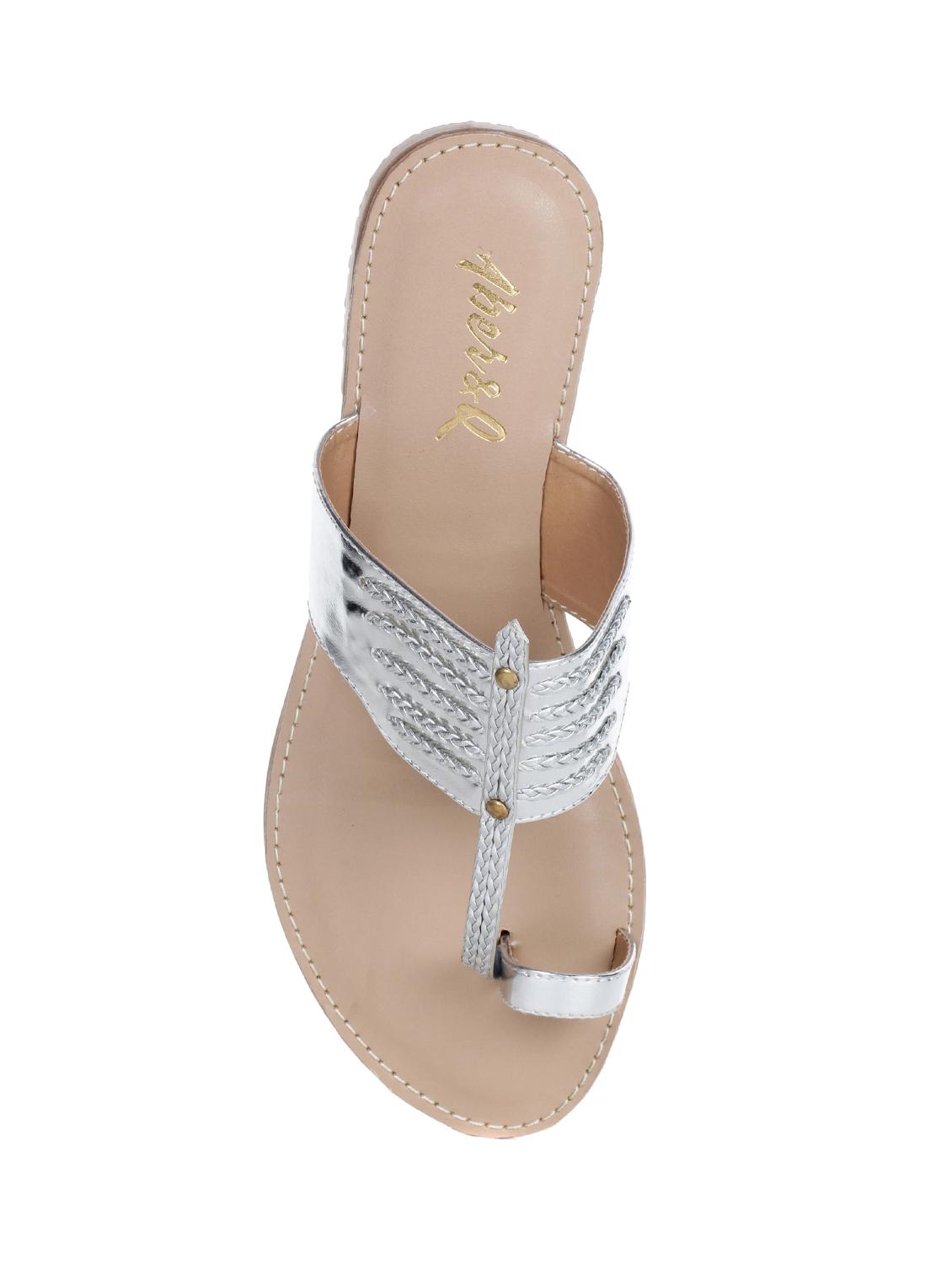 silver one toe sandals - 15881091 - Standard Image - 3