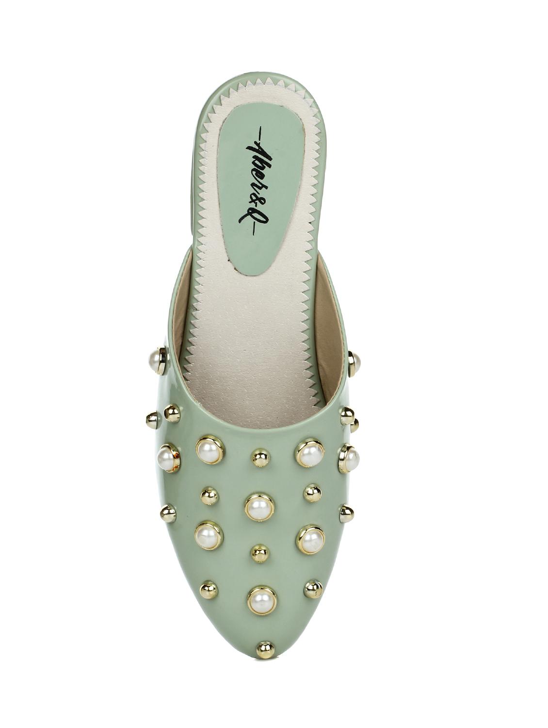 green slip on mules - 15881109 - Standard Image - 3