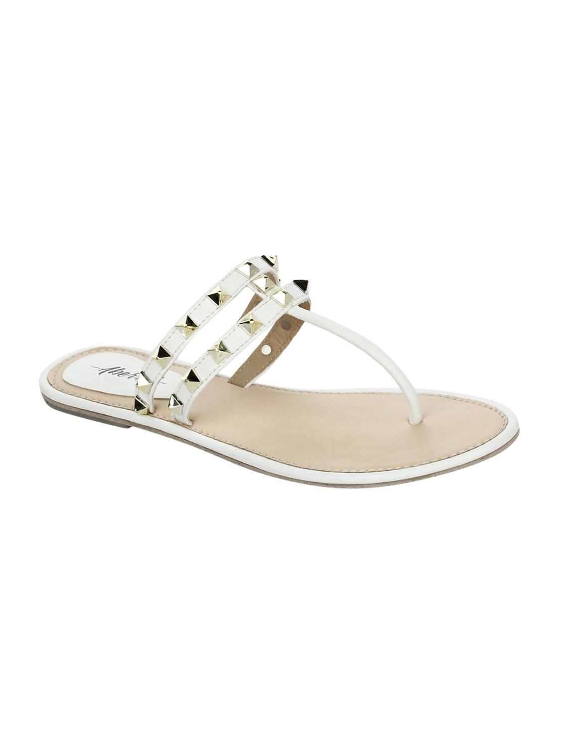 white t-strap sandals - 15881117 - Zoom Image - 0