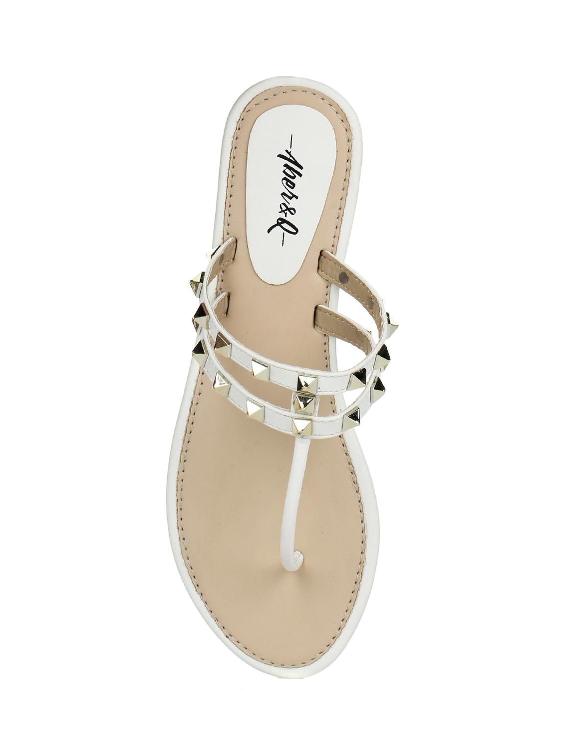 white t-strap sandals - 15881117 - Standard Image - 3