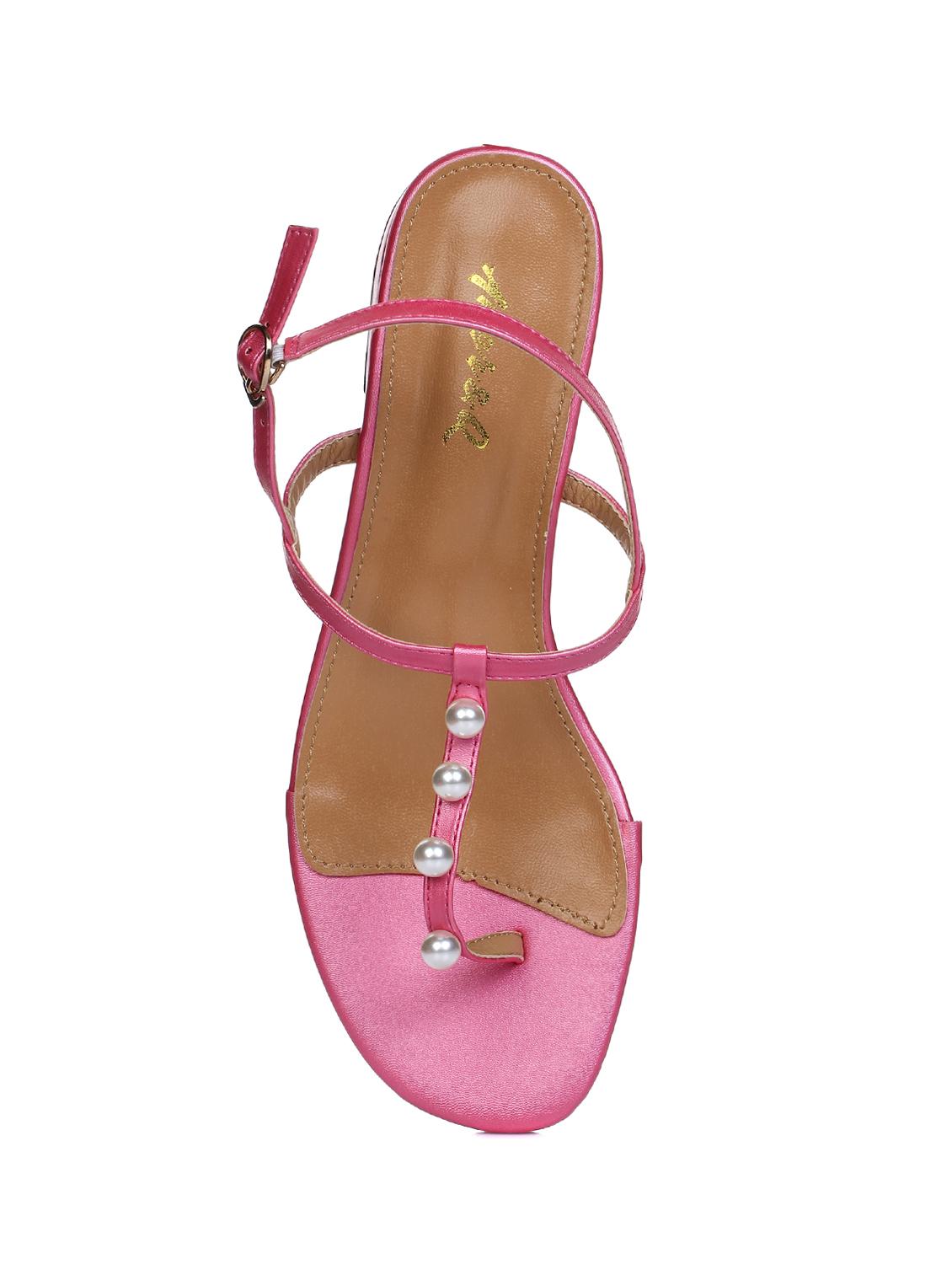 pink t-strap sandals - 15881126 - Standard Image - 3