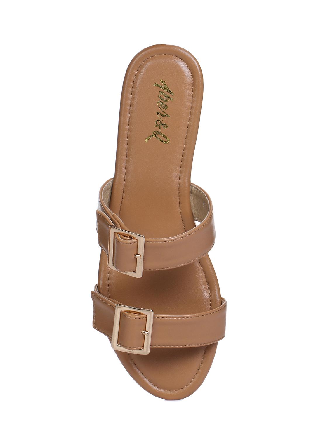 tan slip on sandals - 15881129 - Standard Image - 3