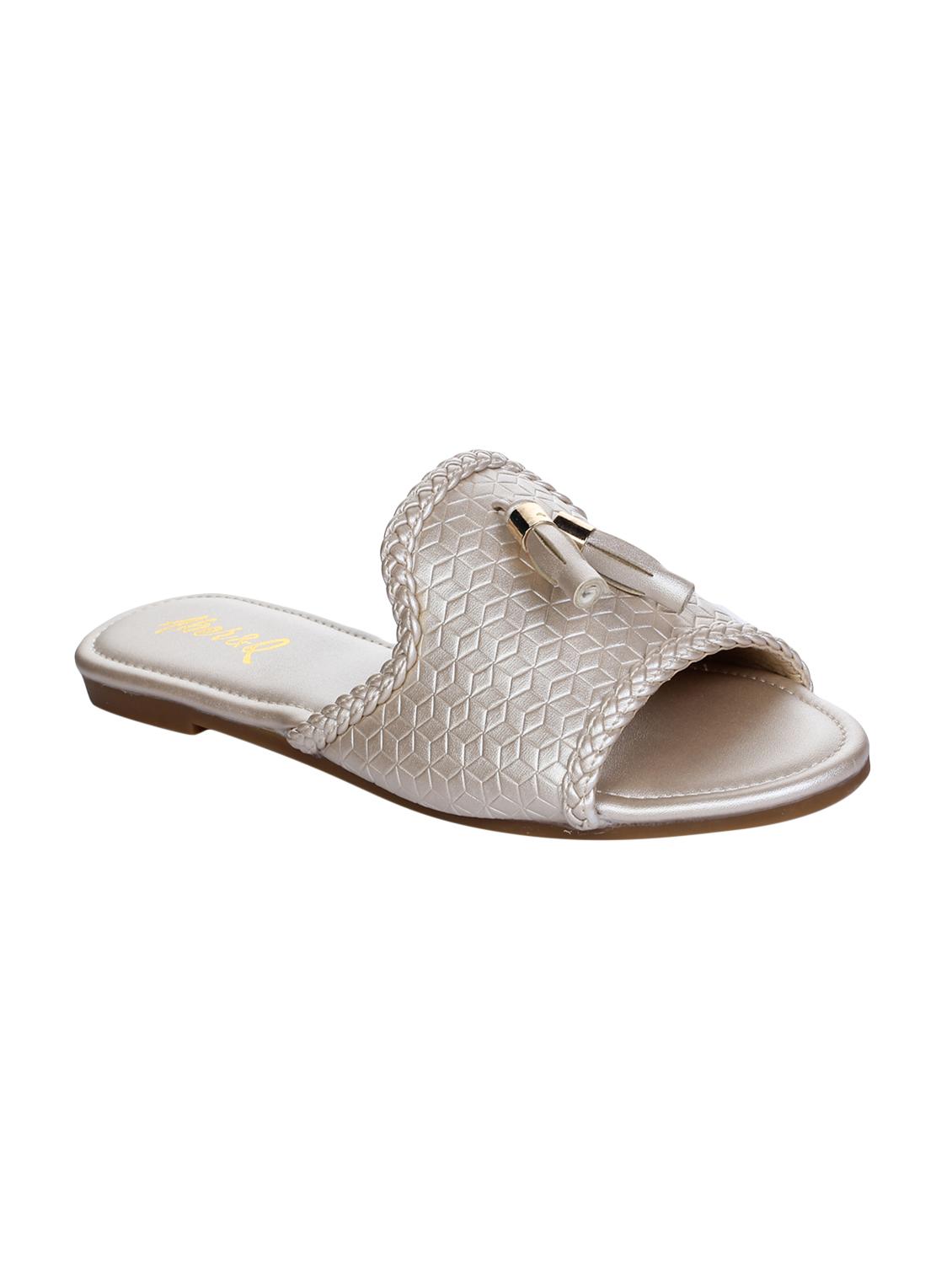 gold slip on sandals - 15881138 -  Zoom Image - 0