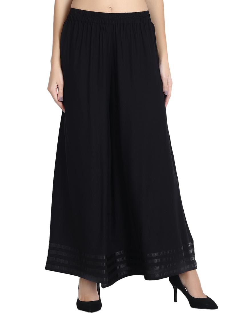 elasticated waist flared palazzo - 15881215 - Zoom Image - 0