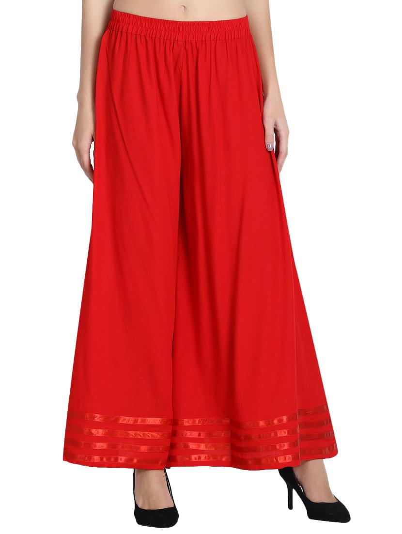 elasticated waist flared palazzo - 15881502 -  Zoom Image - 0