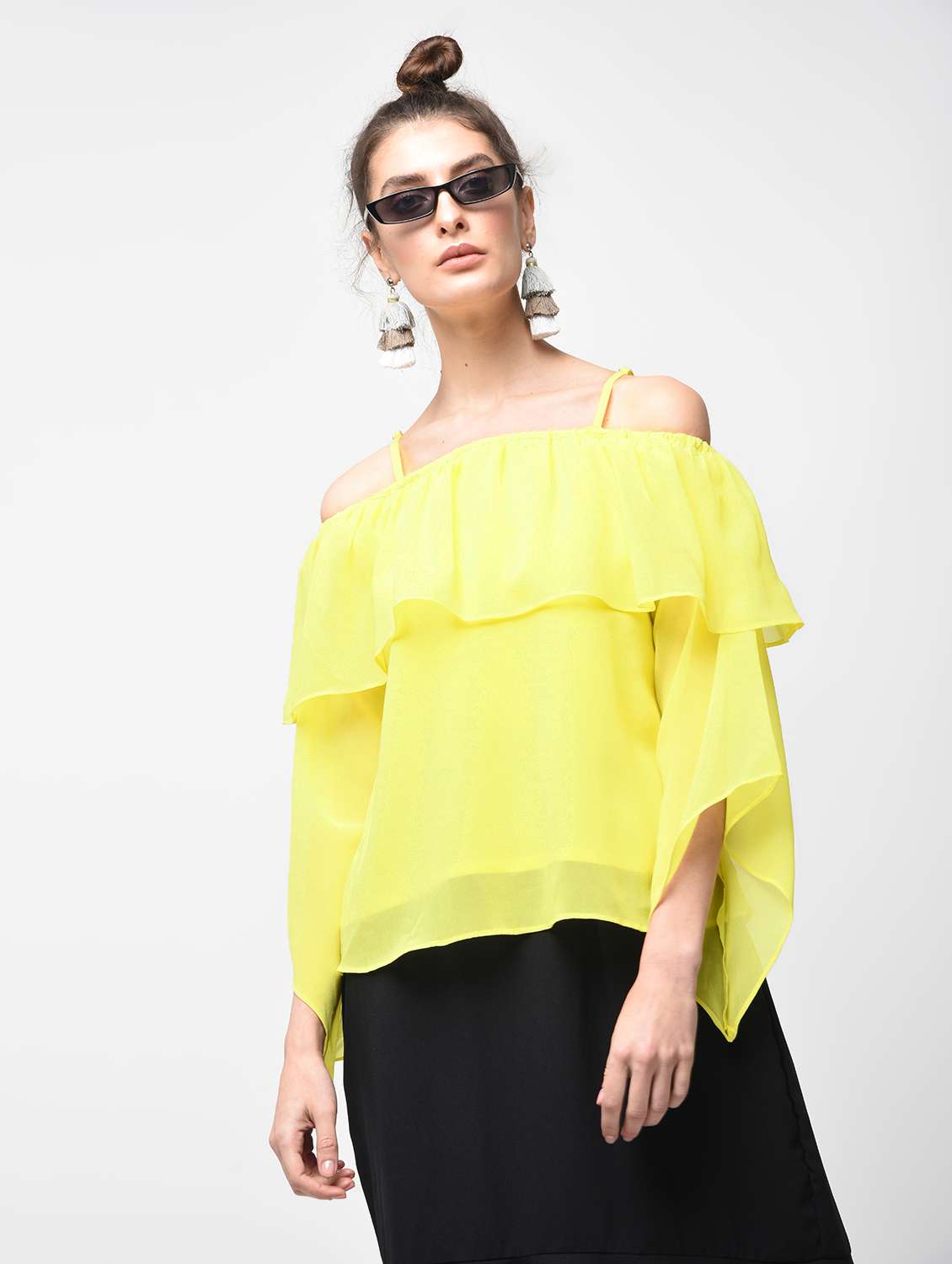 women's straight shoulder strap top