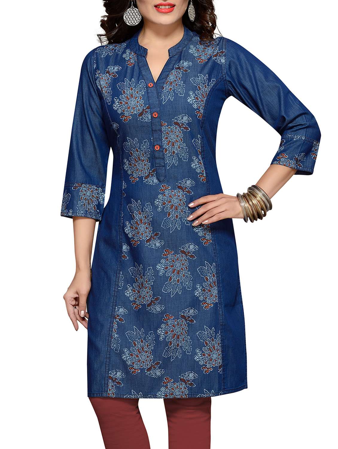 printed straight kurta