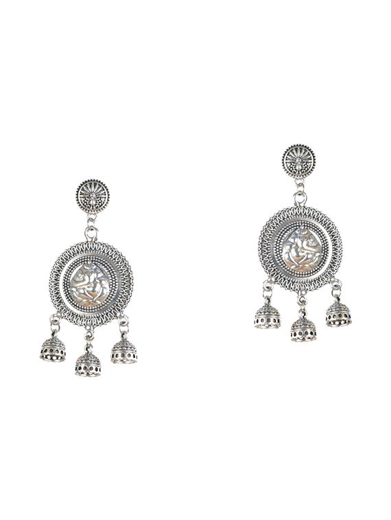 silver plated drop earring - 15883494 - Zoom Image - 0