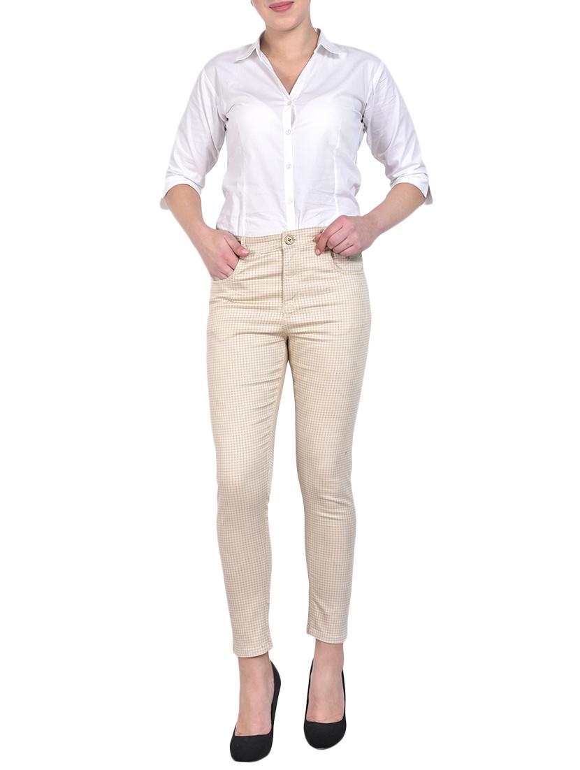mid rise checkered chinos - 15883586 - Standard Image - 3