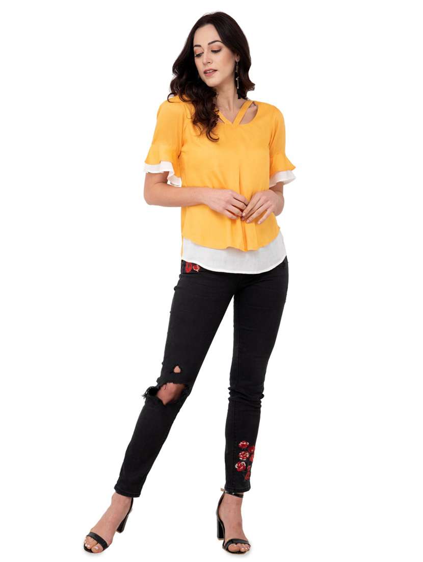 women's layered round neck top - 15884795 -  Standard Image - 3