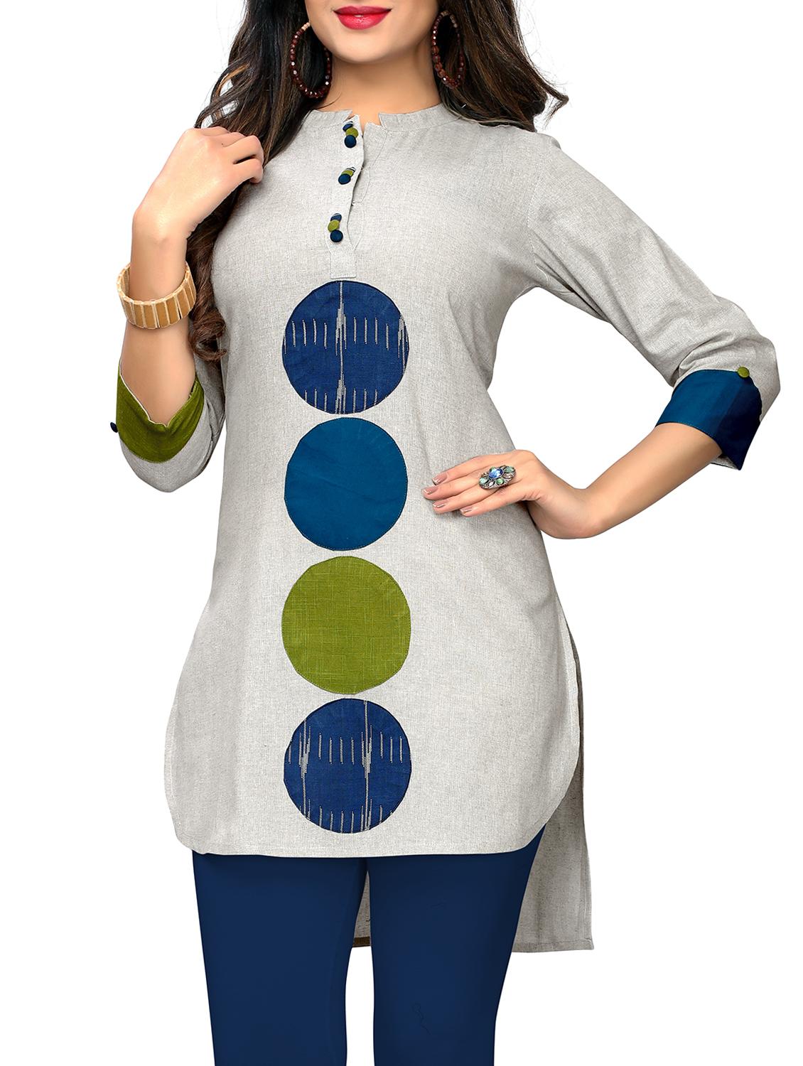 high low printed kurta - 15887471 -  Zoom Image - 0
