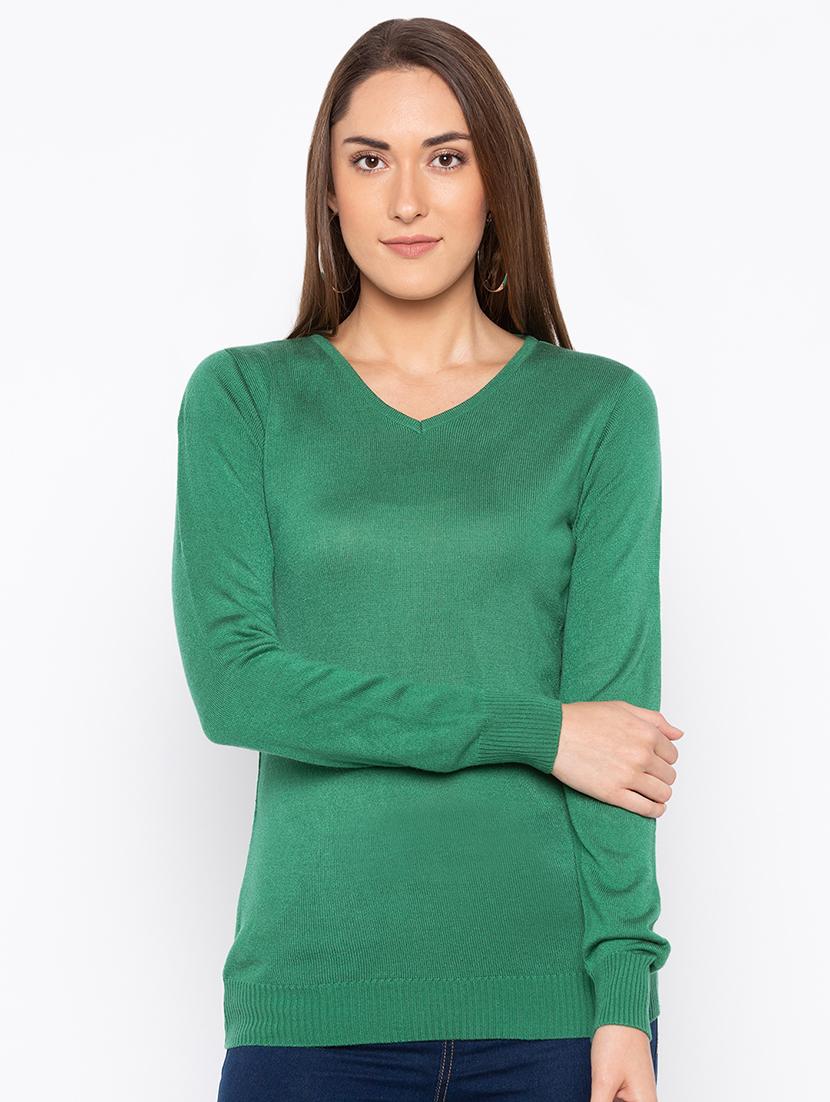 ribbed edge v-neck pullover - 15890349 - Zoom Image - 0
