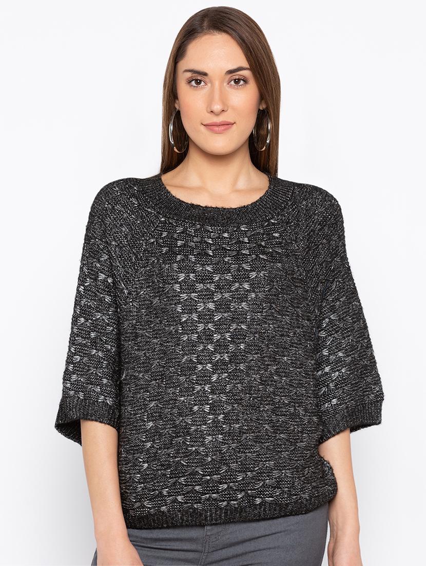 ribbed edge round neck pullover - 15890359 - Zoom Image - 0